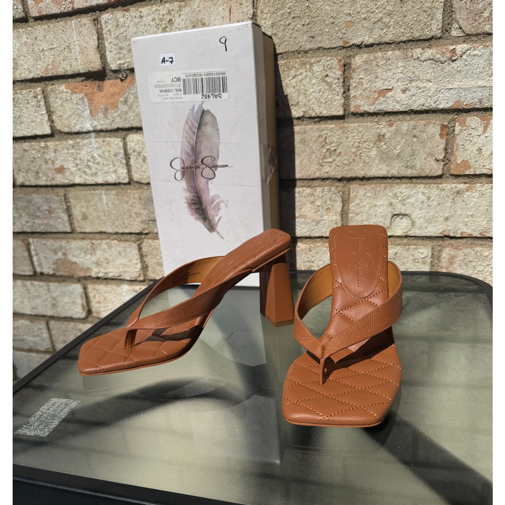 Jessica Simpson Zayde High Heel Brown Leather Size 9
